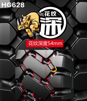 新品HG628犀牛王工程机械轮胎 - 花纹深